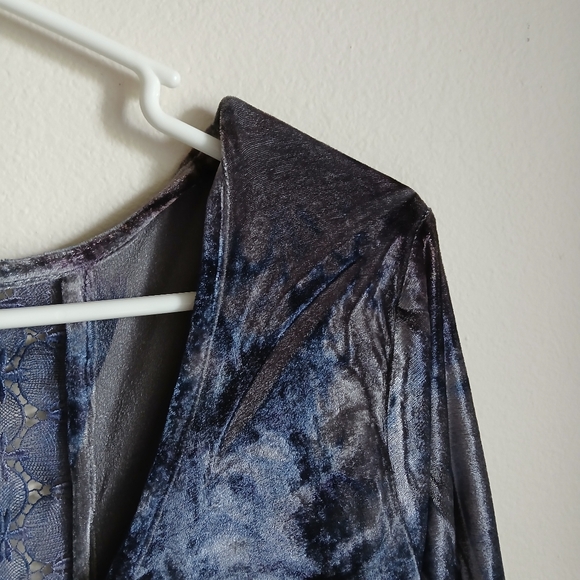 Live and Let Live Top Velour Size Large Whimsigoth Artsy Boho - Picture 5 of 14